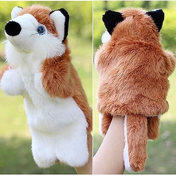 Soft Fox Animal Hand Puppets Kids Plush Stuffed Doll Kindergarten Education Cute