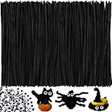 200pcs Black Pipe Cleaners and self-Adhesive Wiggle