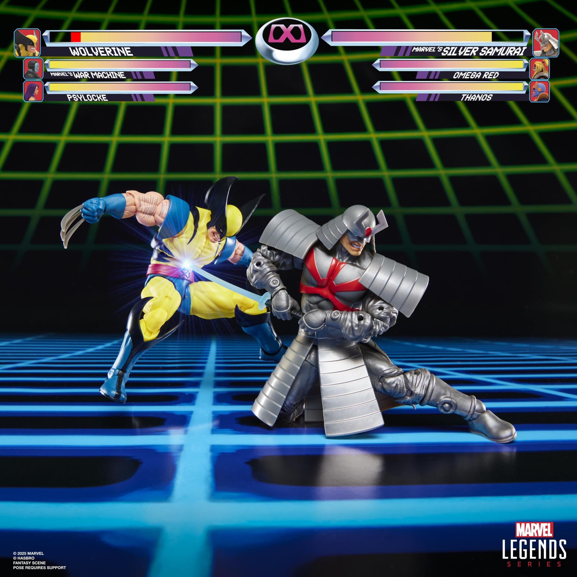 Marvel Legends Series Gamerverse Wolverine vs Marvel's Silver Samurai, Retro Video Game -Inspired Collectible 6-Inch Action Figures