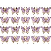 uxcell Mini Butterfly Charm, Metal Gold Plated Butterfly Pendant with Diamond for Jewelry Making DIY Bracelet Necklace Earring Phone Accessories Keychain