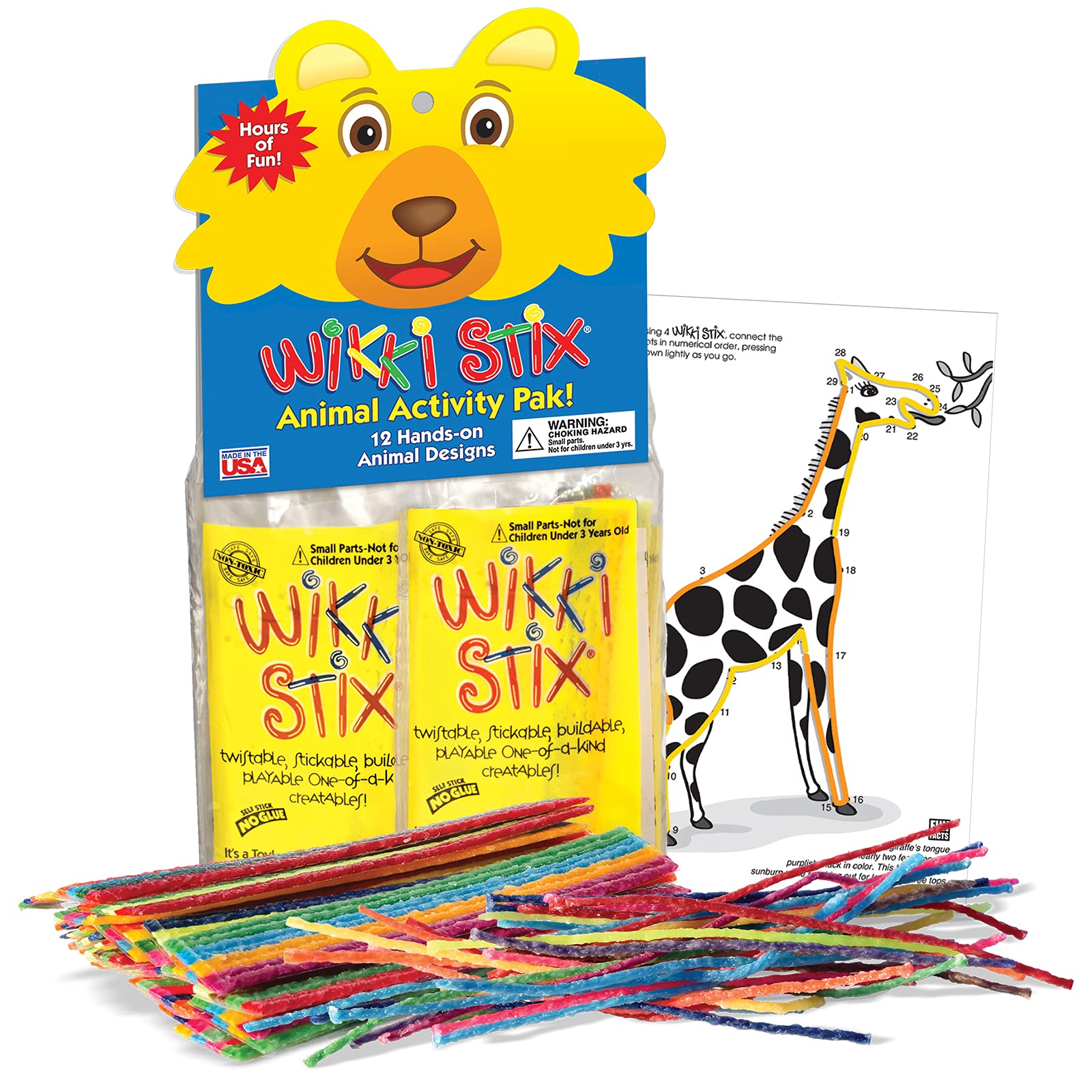Photo 1 of WIKKI STIX Animal Activity Pak - Features 12 Zoo Animals with Hands-on Activity and Fun Fact on Each, Made in The USA! Multiple Colors !