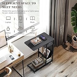 Colima C Shaped End Table with Charging Station