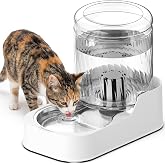 JUNSPOW Automatic Cat Water Dispenser with Stainless Steel Bowl | Dog Water Bowl Dispenser Adjustable Water Dispensing, Auto Pet Waterer for Cats and Dogs