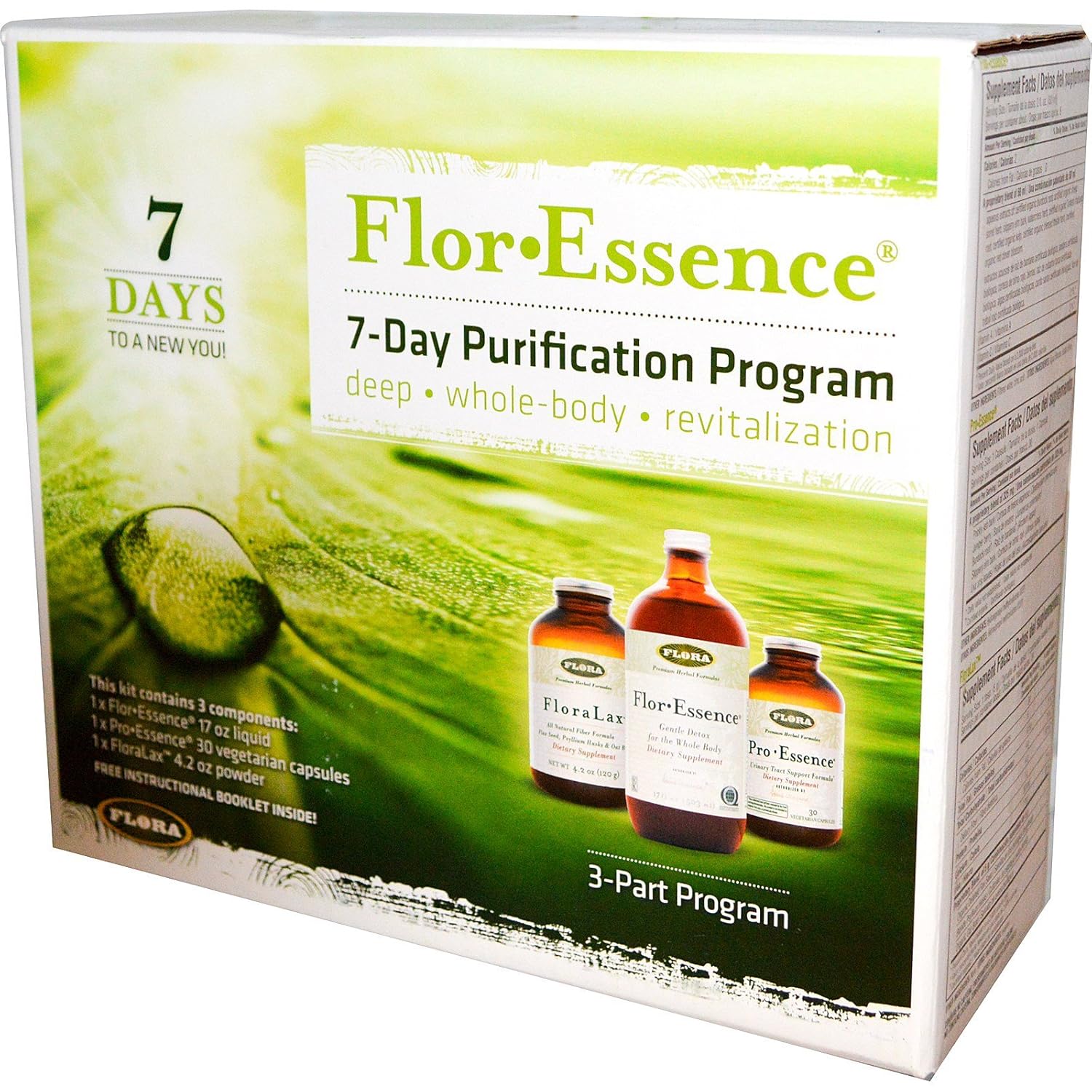 Flor Essence 7 Day Complete Body Detox & Cleanse Kit Organic & Non