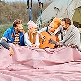 PHF Pre-Washed Cotton Waffle Weave Family Blanket,Oversized King Size 120"x 120"-Snag Proof Lightweight Breathable, 10'x 10' Huge Extra Large Big-Elegant Aesthetic Home Decoration Gift,Pink