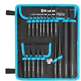 DURATECH 18-Piece Punch/Chisel/Alignment Tool Set | Pin, Center and Nail Punches, Alignment Tool, Cold Chisels, Chisel Gauge, Rolling Pouch
