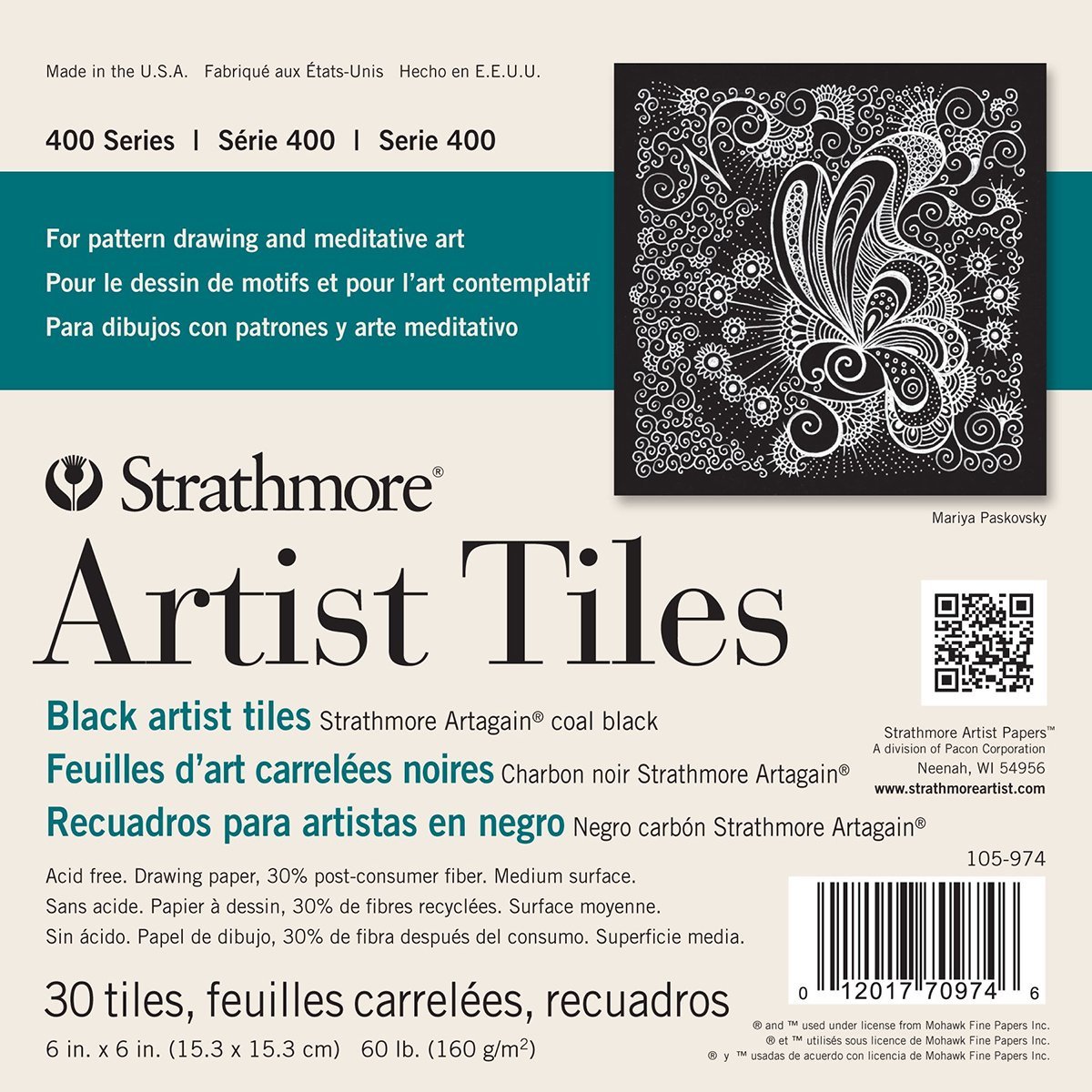 Strathmore Artist Tile Pad Artagain Black