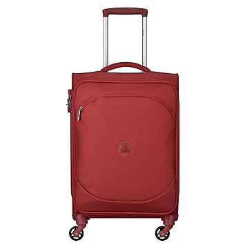 Delsey U-Lite Classic Polyester 55 Cm 4 Wheels Red Cabin Soft Suitcase