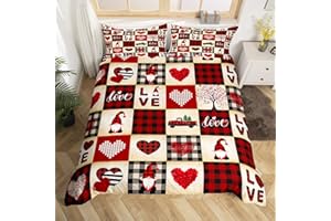 Castle Fairy Valentine's Day Bedding Set,Red Rose Duvet Cover for Kids Teen Girls,Love Pattern Comforter Cover Decorative Room,Romantic Theme Quilt Cover with 2 Pillowcases,King Size(No Comforter)