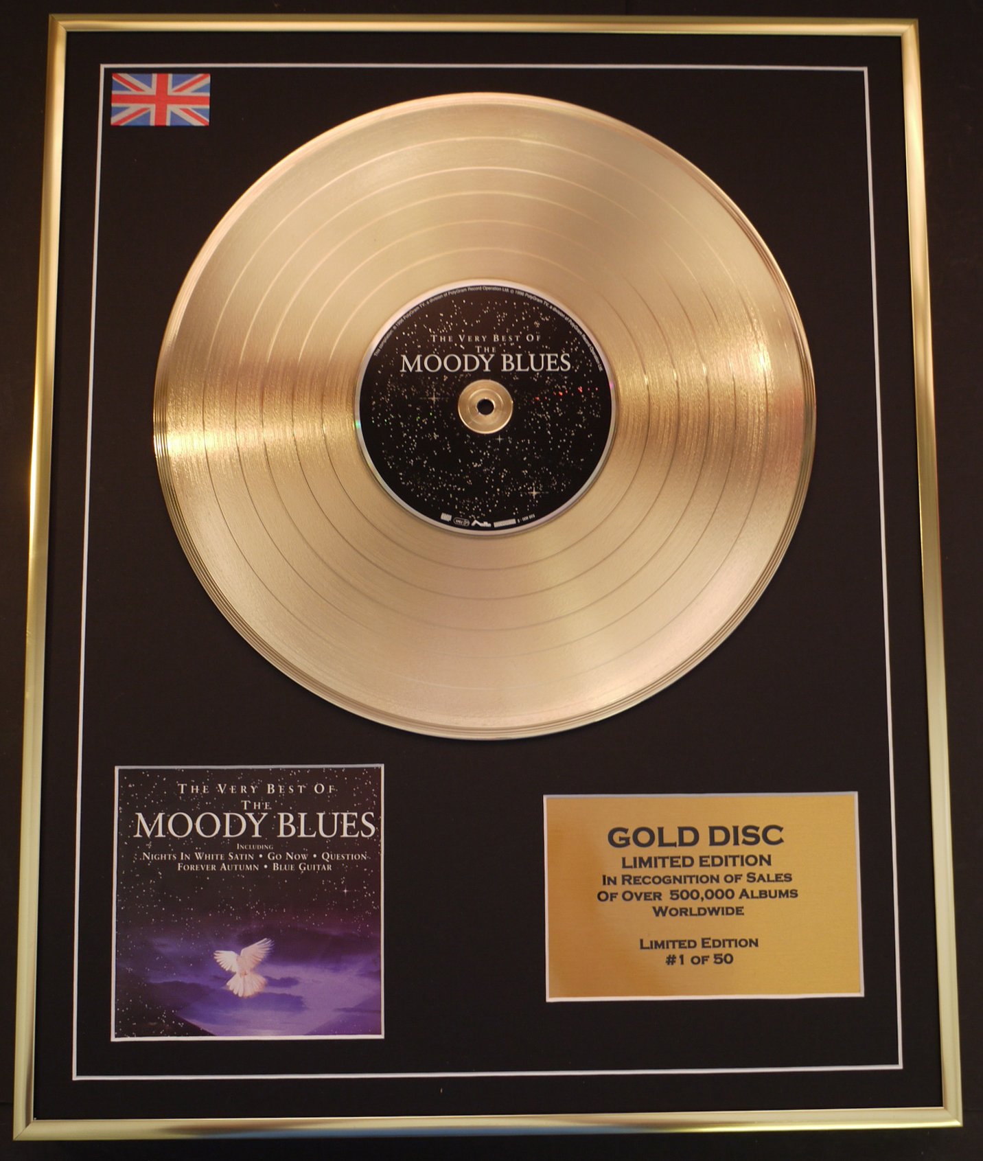 THE MOODY BLUES/LTD. EDITION CD GOLD DISC/RECORD/THE VERY BEST OF