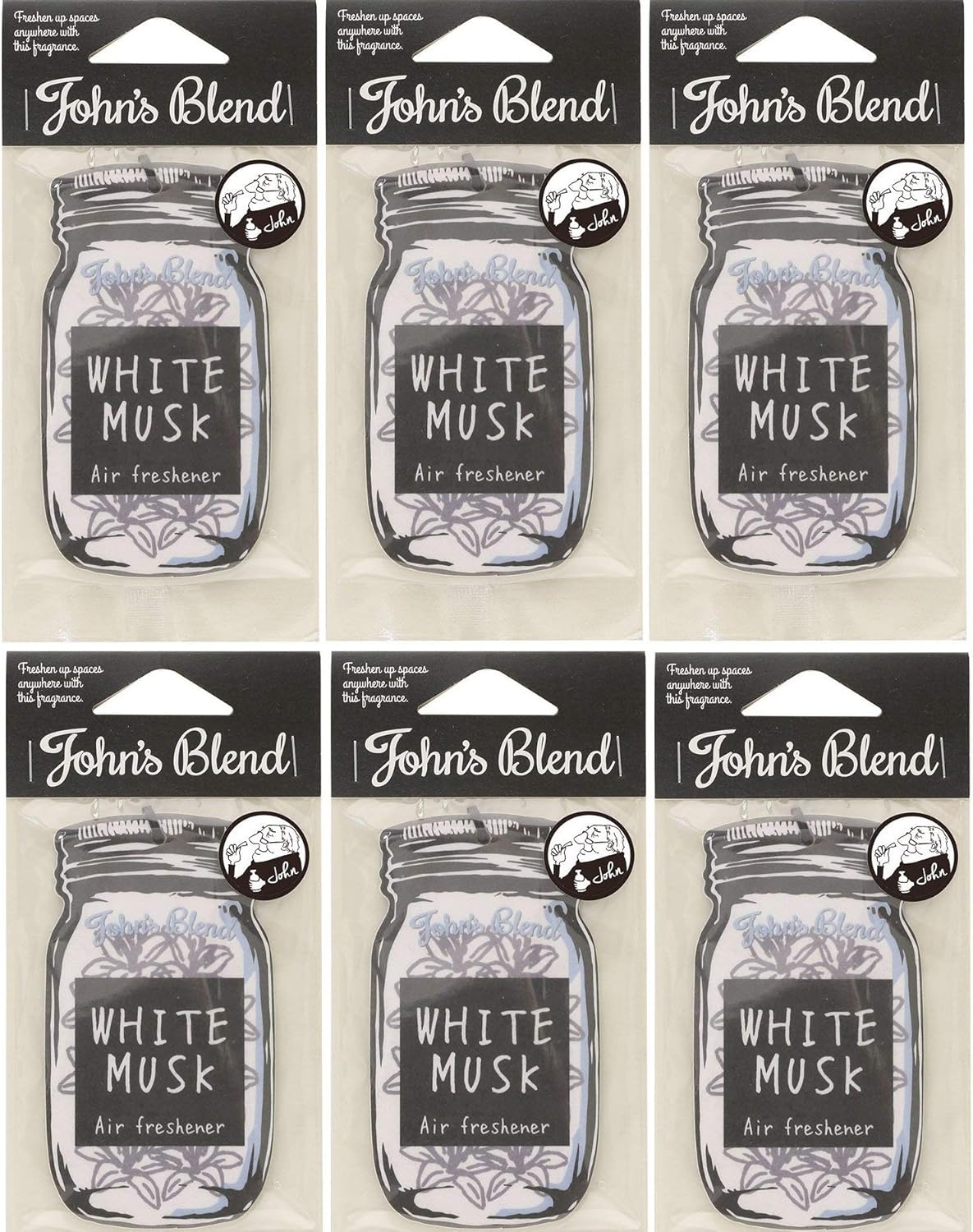 ６個セット John Sblend エアーフレッシュナー Whitemusk ノルコーポレーション Oajon0101 ノルコーポレーション 吊り下げ型 Amazon