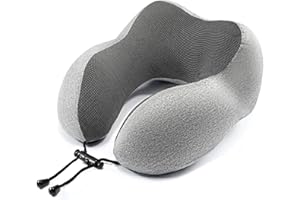 Homeify Airplane Neck Pillow Travel Pillow 100% Pure Memory Foam Travel Pillow, Comfortable & Breathable Cover, Machine Washable,