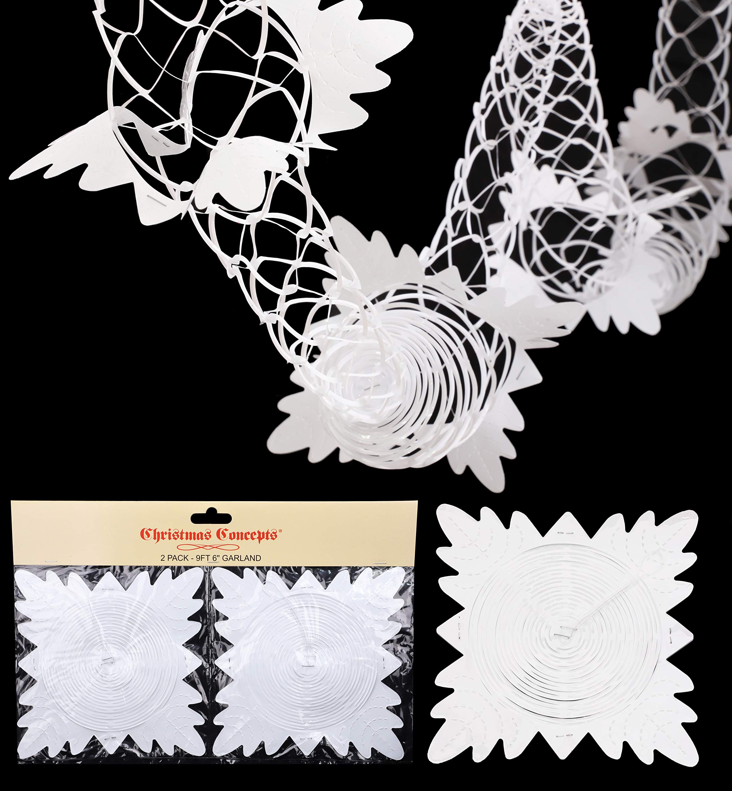 Christmas Concepts® Pack Of 2 2.7m (9ft) Garland Festive Hanging Decorations - Christmas Decorations (WHITE)