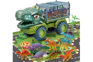 Niwoed Dinosaur Truck Toys for Kids 3-5, Tyrannosaurus Transport Vehicle Carrier Car Toys with 8 Dino Figures, Dinosaur Playset Toys for 3 4 5 6 7 8 9 10 Years Old Boys Girls Kids Birthday Gifts