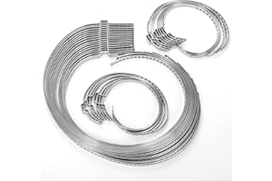 WRINGKIT 36 Pack CV Boot Clamps, 304 Stainless Steel Crimp Bands, CV Joint Boot Crimp with Adjustable Ear Type, Drive Shaft A