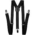 LOLELAI Suspenders for Women and Men | Elastic, Adjustable, Y-Back | Pant Clips, Tuxedo Braces