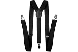LOLELAI Suspenders for Women and Men | Elastic, Adjustable, Y-Back | Pant Clips, Tuxedo Braces