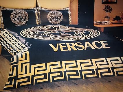 Versace Satin 6 Pcs Queen Size Duvet Cover Set Bedding Linens