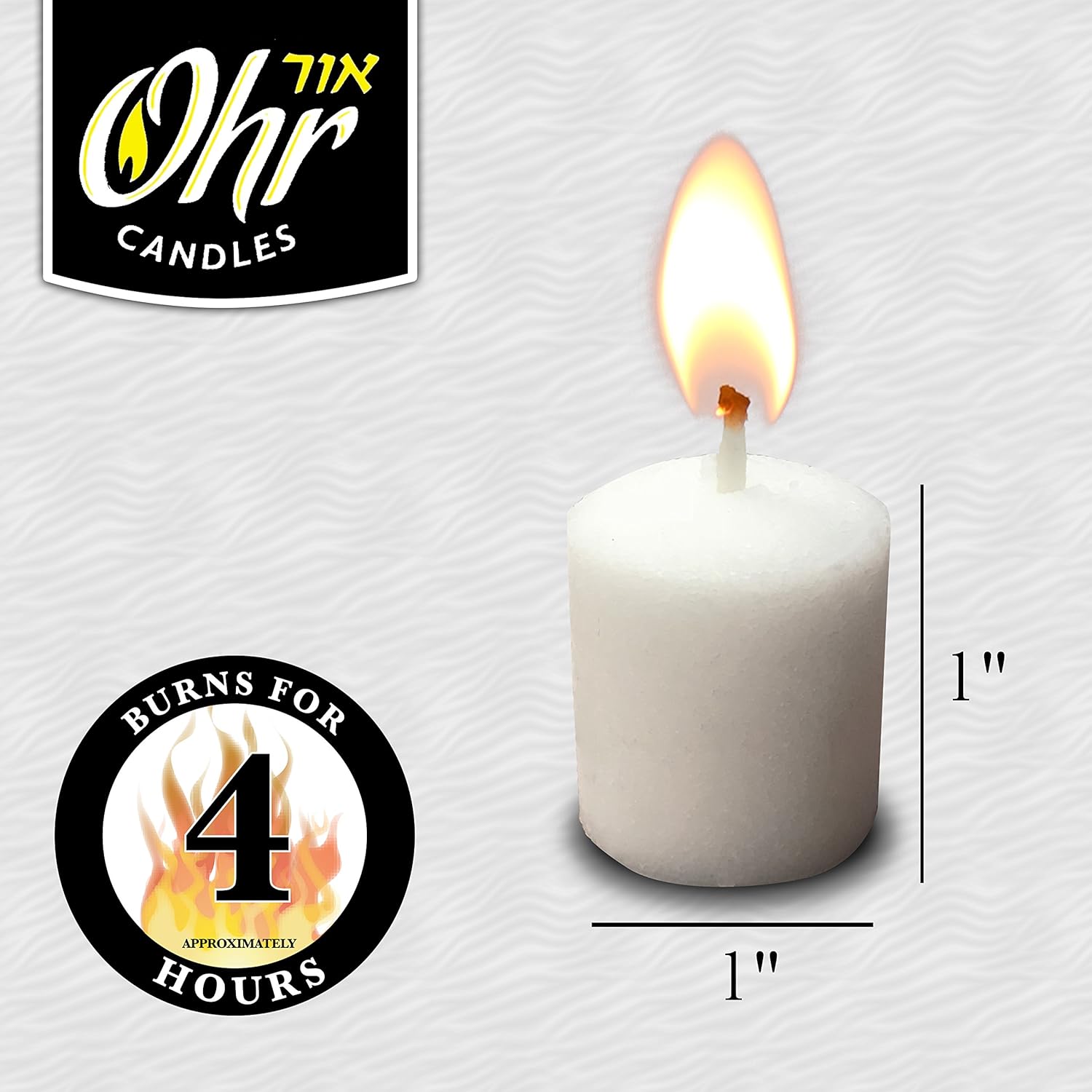 Ohr 4 Hour Neironim Candles Shabbat and Small Votive Wax Candle 72