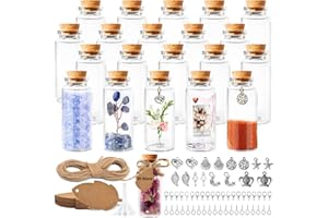 20Pcs Small Glass Bottles with Cork, 40ml Mini Glass Bottle with Stoppers, Empty Spell Jars, Miniature Potion Bottle, Wish Bo