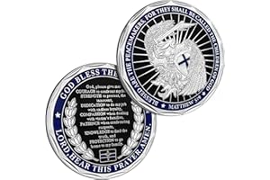 YGLLSSY Saint Michael Police Officers Challenge Coin God Bless The Police Appreciation Gifts for Law Enforcement Thin Blue Line Police Coin