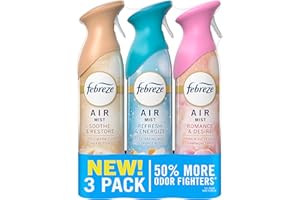 Febreze Air Mist, Air Freshener, Odor Fighting Room Spray, Deodorizer for Home Bathroom Kitchen Office Apartment, Soothe & Restore, Refresh & Energize, Romance & Desire Variety Pack, 8.1oz (Pack of 3)