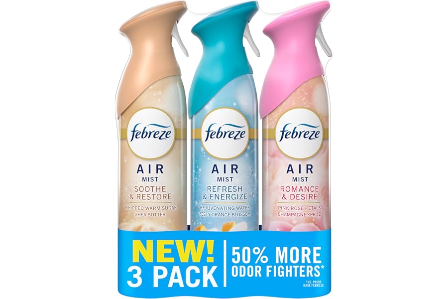 Febreze Air Mist, Air Freshener, Odor Fighting Room Spray, Deodorizer for Home Bathroom Kitchen Office Apartment, Soothe & Re