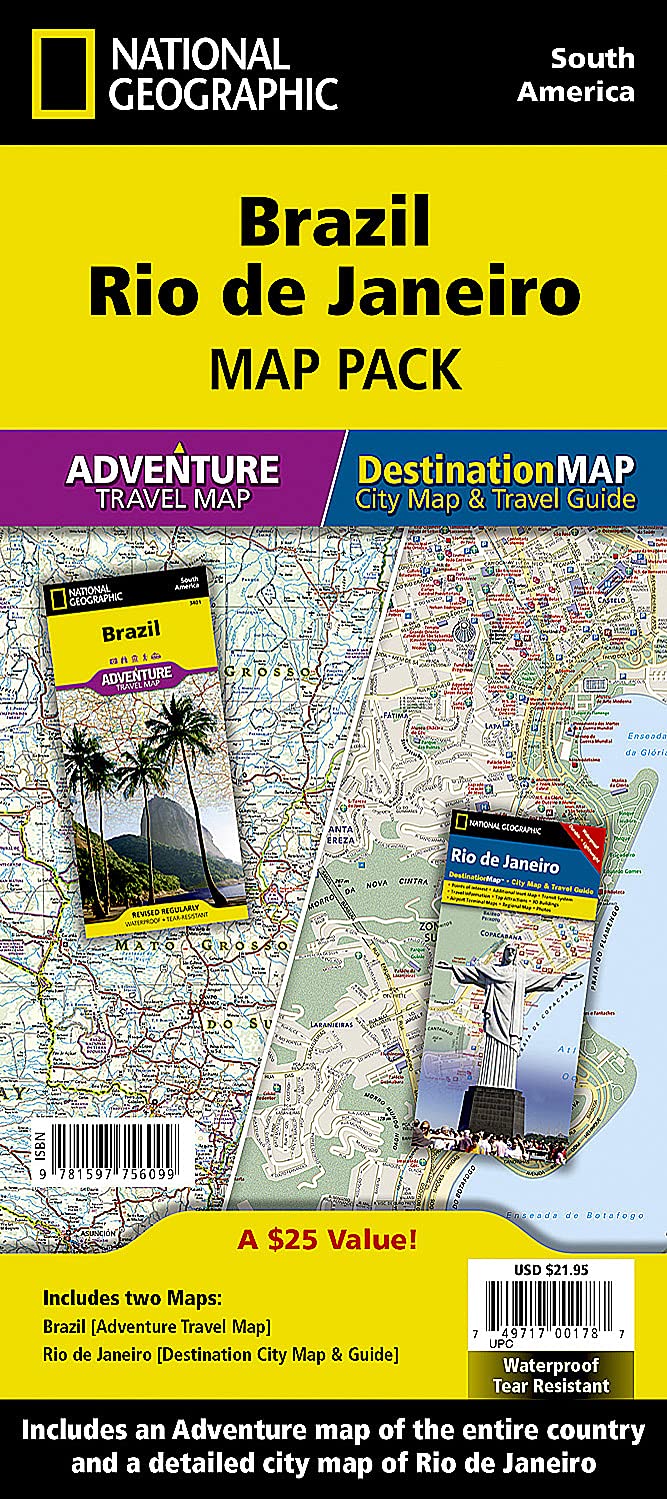 Brazil Rio De Janeiro Map Pack Bundle National Geographic Adventure Map National Geographic Maps Amazon Com Books