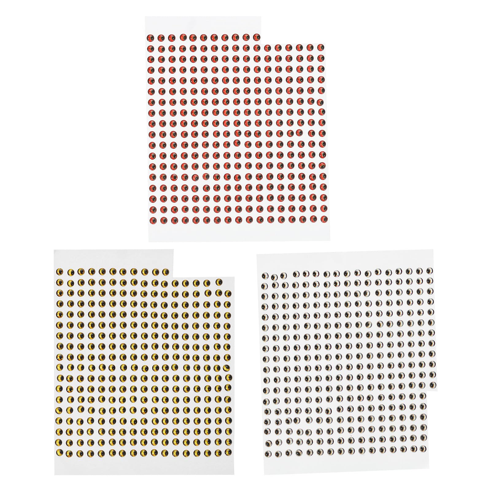 PATIKIL Fishing Lure 3D Eyes 3mm, 300Pcs Waterproof Artificial Fish Eye Fly Tying Lures Crafts Tackle Accessory for Fishing Baits DIY, 3 Colors