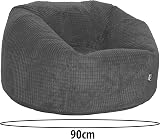 Gilda Giant Classic Grey Corduroy Beanbag Arrives Pre-Filled UK Designed view 2