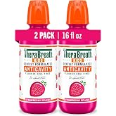 TheraBreath Kids Mouthwash, Organic Strawberry Splash, 16 fl oz, 2-Pack | Fluoride, Anticavity, Alcohol Free, For Kids 6+