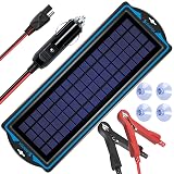 SUNAPEX 12V Solar Battery Charge: 5W Waterproof Portable Solar Panel Kit - Battery Maintainer Trickle Charger - with Upgrade Built in Charge Controller for Car Boat RV Trailer Automotive Motorcycle