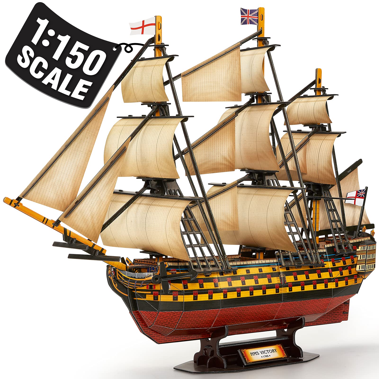 Photo 1 of CubicFun 3D Puzzles Large HMS Victory Vessel Ship Sailboat Model Kits for Adults and Teens Toys, 189 Pieces, T4019h