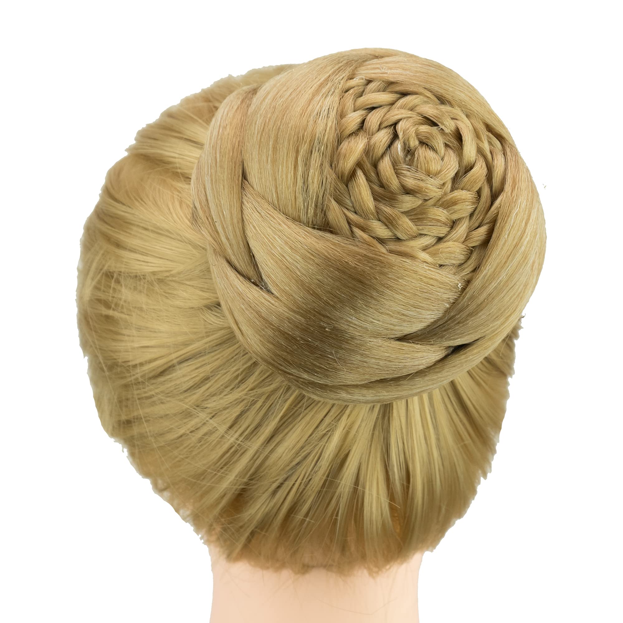 IMISSU Dancer Braided Chignon Hair Cover Donut Hairpieces Scrunchie Hair Bun Wig Updo on Wedding Party (M4 Mix Copper)