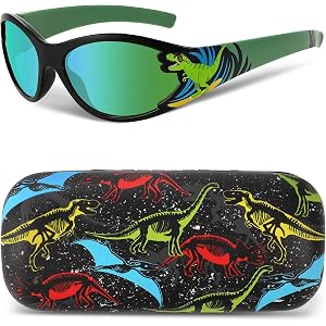 Beipegin Kids Sunglasses Boys Eyeglasses UV Protection Toddler Sunglasses with Case for Holidays Beach Party Gifts