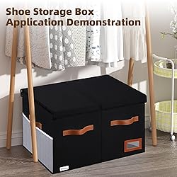 Supowin Shoe Organizer for Closet, Foldable Shoe