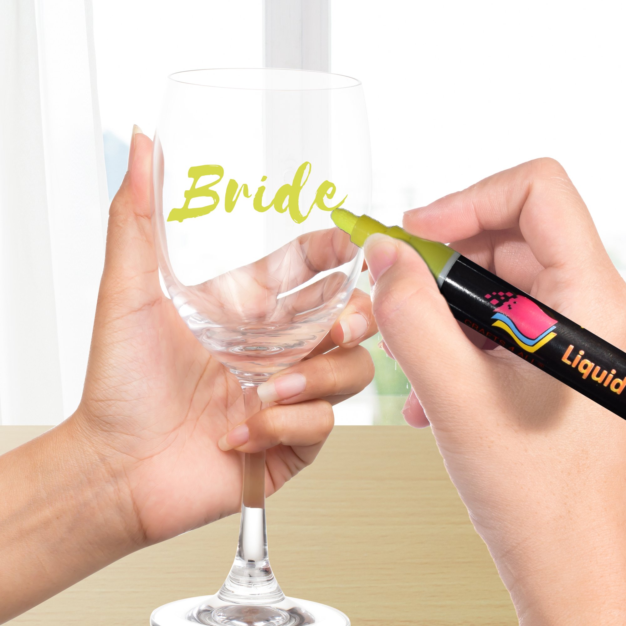 Liquid Chalk markers pens with erasable ink and 3MM reversible tips 8 pack neon colors 32 free chalkboard labels by Crafts 4 ALL