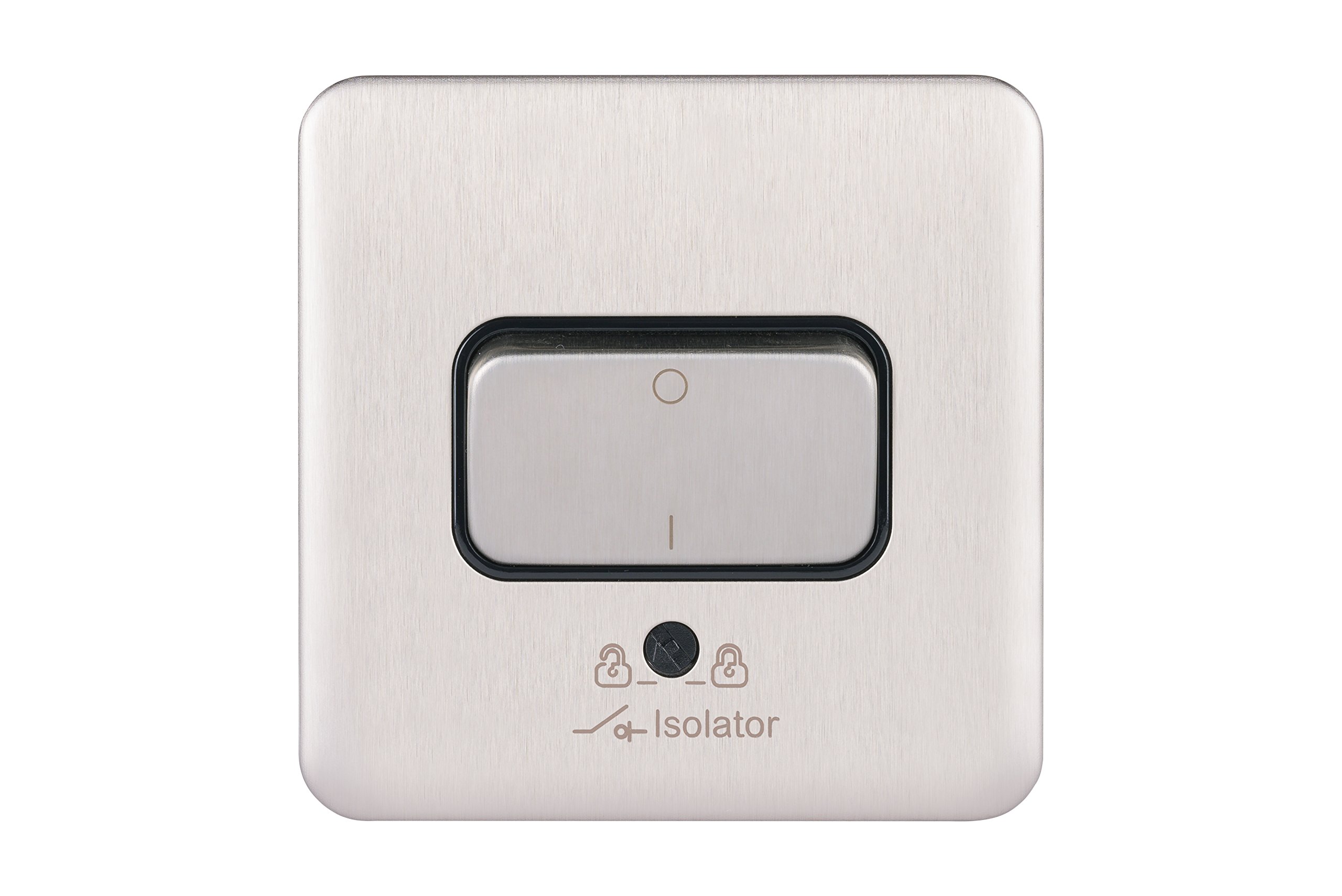 Schneider Electric GGBL1013BSS Lisse Screwless Deco 10A 3P Isolator Switch Bss, 240 V, Stainless Steel