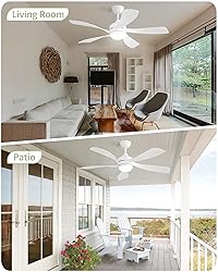 CACI Mall 52" White Ceiling Fans with