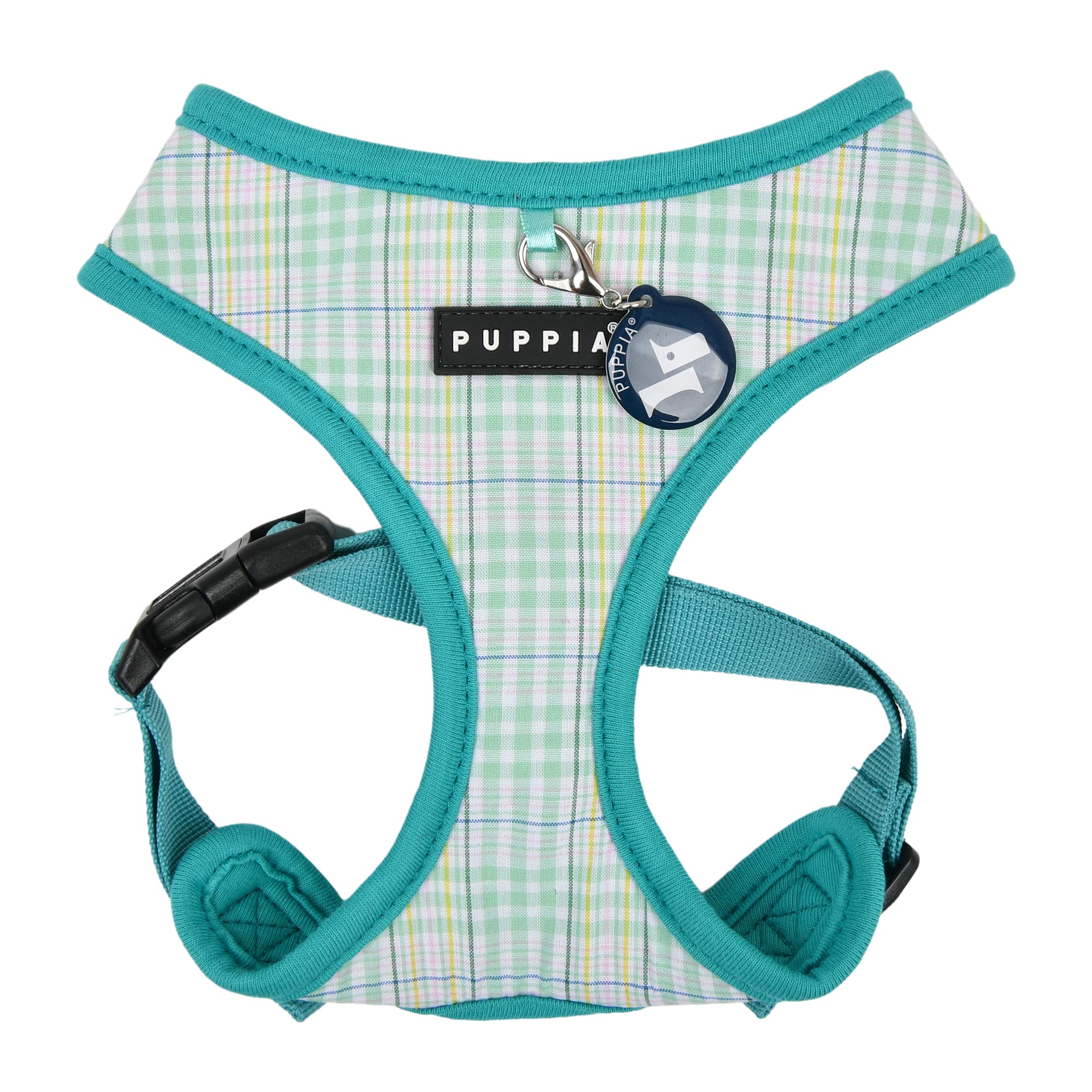 Puppia Spring and Summer Fashion Over-The-Head Dog Harness, Aqua_Luke, Small