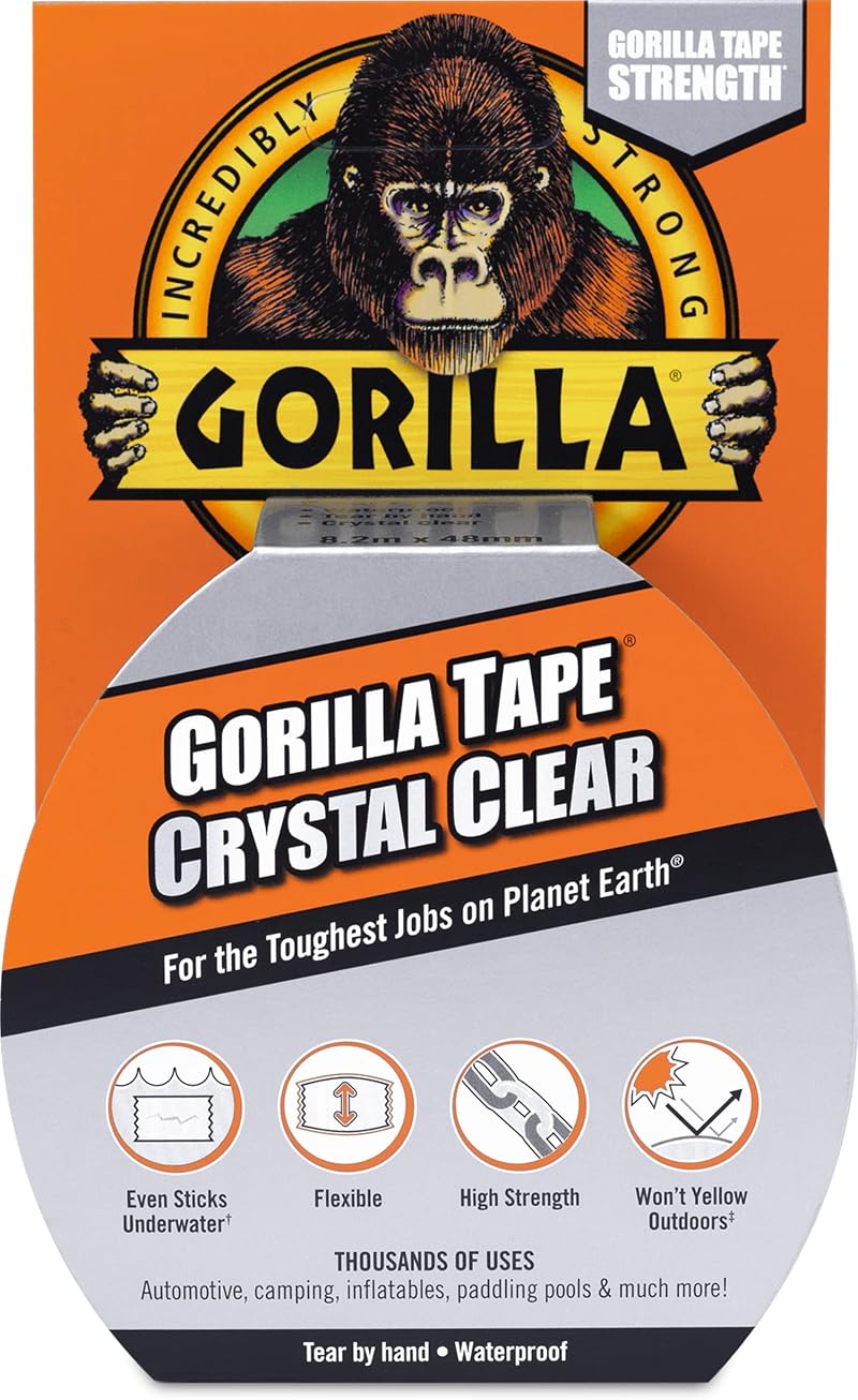 Gorilla Tape Crystal Clear 8.2m - Transparent Waterproof Tape