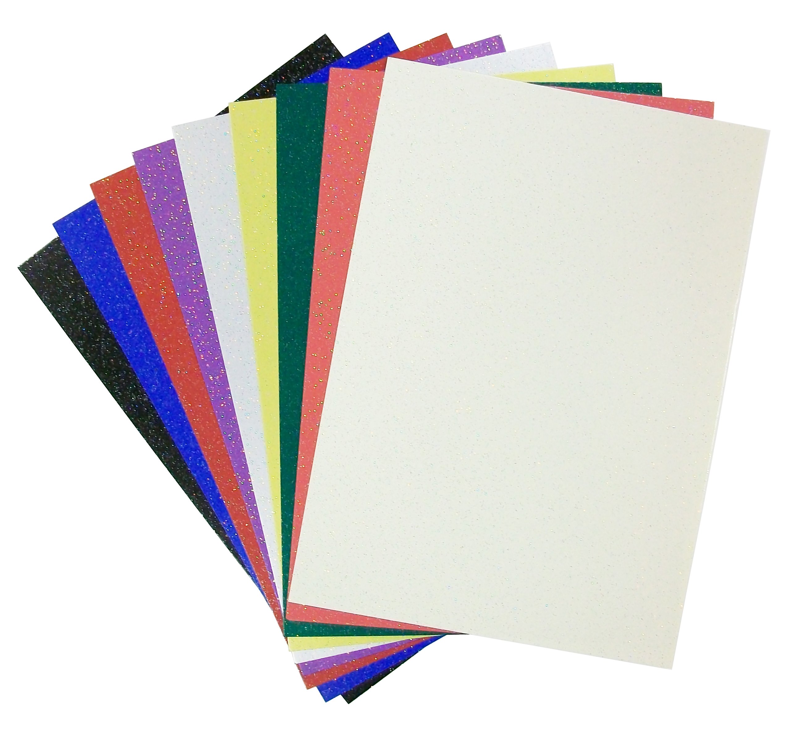 Stephens Glitter Board Card Coloured Assorted A4 220gsm 10 Sheets, Ideal For Scrapbook Crafting, Card Making, Embossing, Embellishing, Sparkly Foil Shiny Finish