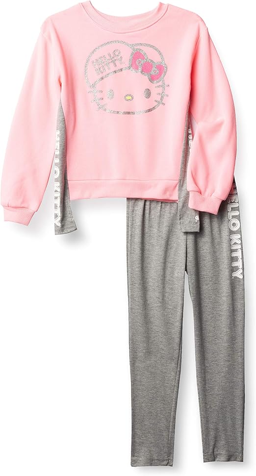Hello Kitty Mädchen-Set 2-teilig - Sweater & Leggings Mit Weichem Fell Für Mädchen