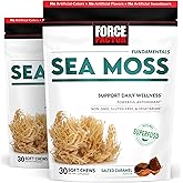 Force Factor Sea Moss Soft Chews, Support Immunity, Digestion, and Heart Health, Irish Sea Moss Superfood & Antioxidants Supplement, Non-GMO, Gluten-Free, Salted Caramel Flavor, 60 Soft Chews, 2-Pack