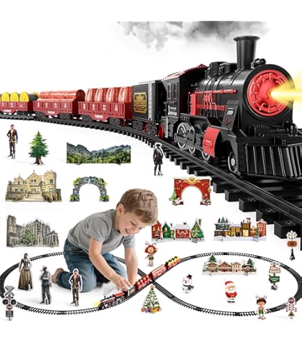 Amazon.com: NIPLOOOW Train Set for Kids 4-8, Electric Train Toy