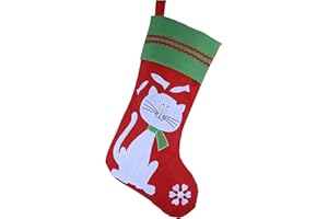 WEWILL Lovely Embroidered Cat Pet Christmas Stockings Ideal Xmas Holiday Party Gifts for Kitty 16-Inch Long(Cat)