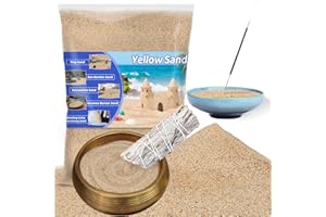 RAINFLOW 15 OZ Fine Yellow Sand for Crafts - Colored Quartz Zen Garden Sand Decorative for Vases Filler, Wedding Unity Ceremony, Incense Burner, Ritual Incense,Wishing Bottle