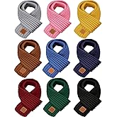 SATINIOR 9 Pieces Kids Knitted Scarf Winter Solid Color Toddler Warmer Scarf for Boy Girl