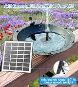 SZMP Solar Fountain Pump Kit 2026 Upgraded 10 Nozzles 9.84ft Cord Glass Panel view 5
