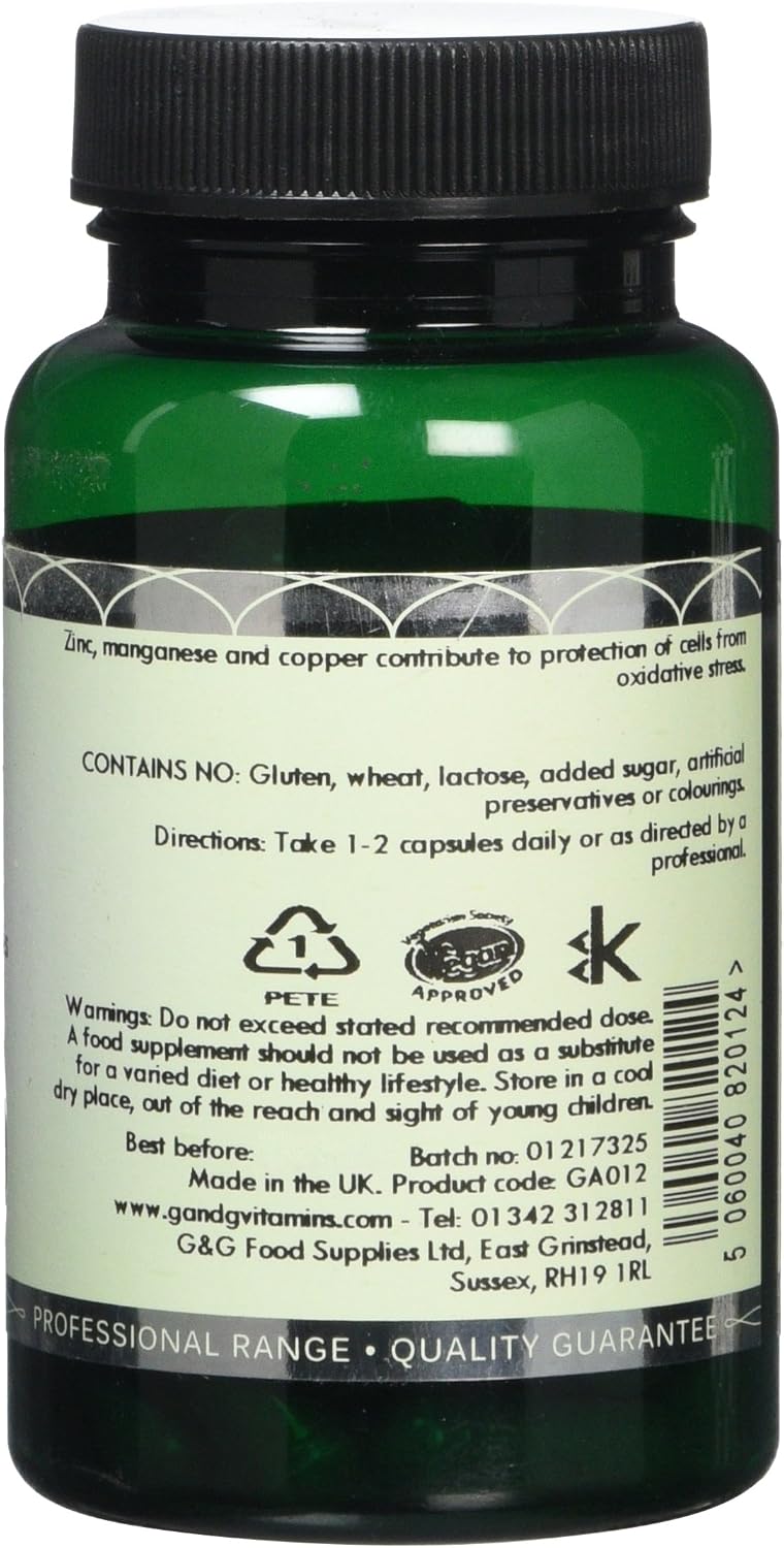SOD Plus (Superoxide Dismutase) Capsules 275mg, Antioxidant Blend with NAC, L-Glutathione, Zinc, Manganese and Copper - Image 3